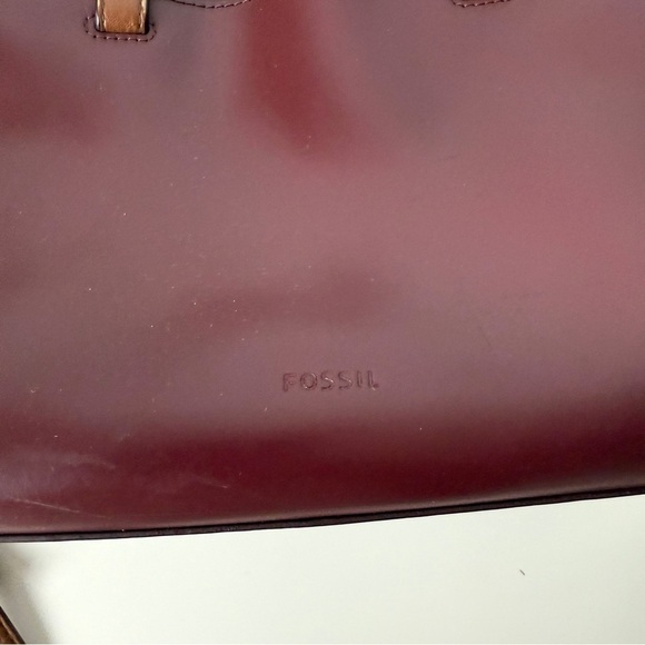 Fossil Rachel Cow Hide Leather Satchel Crossbody Bag Purse FLAW - Picture 11 of 16